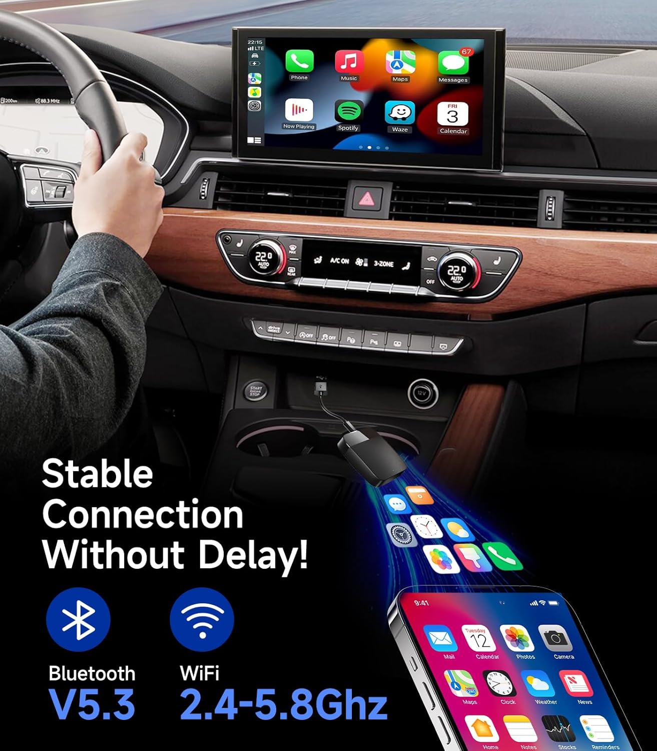 Converts Wired to Wireless Carplay Review