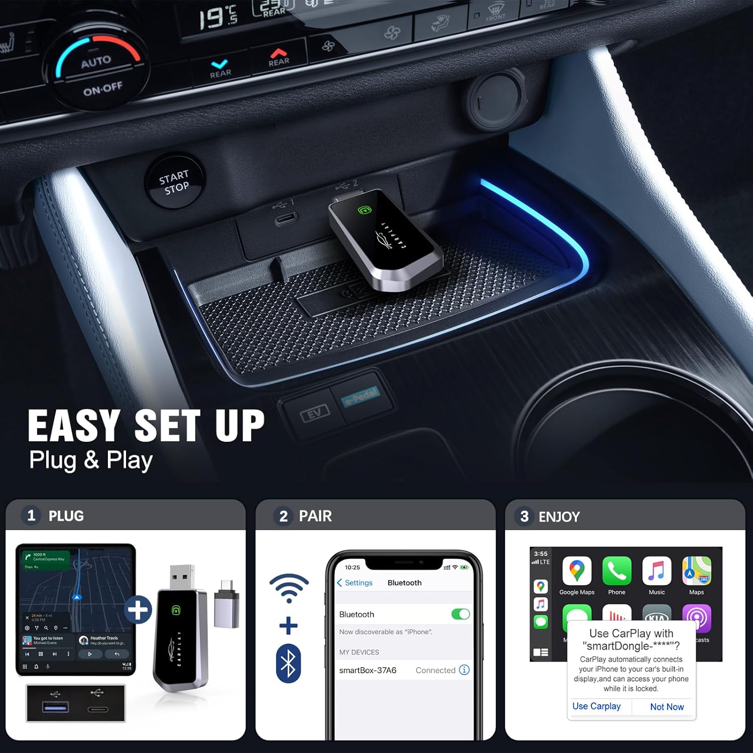 Wireless Carplay Adapter Plug & Play Review