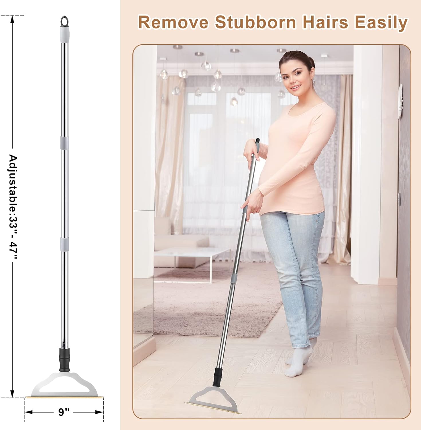 47″ Adjustable Carpet Rake Pet Hair Remover Review